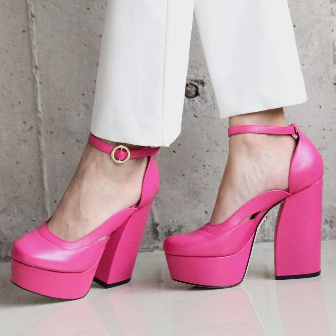 DESIRE 135 - Rosa Regina Romero Zapato Plataforma Tacon Alto Para Dama En Piel 2 DESIRE 135 - Rosa Regina Romero Zapato Plataforma Tacon Alto Para Dama En Piel - Imagen 2