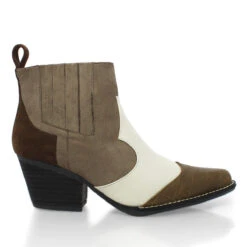 MADDIE 60 Edicion Limitada - Olivo Y Topo Romero Zapato Bota Botin Tacon Bajo Para Dama En Piel