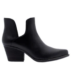 ISSA 60 - Negro Regina Romero Zapato Bota Botin Tacon Bajo Para Dama En Piel