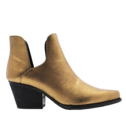 ISSA 60 - Oro Viejo Regina Romero Zapato Bota Botin Tacon Bajo Para Dama En Piel