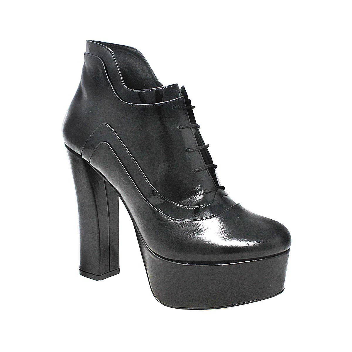 MASHLO 135 - Negro Regina Romero Zapato Bota Botin Plataforma Tacon Alto Para Dama En Piel 3 MASHLO 135 - Negro Regina Romero Zapato Bota Botin Plataforma Tacon Alto Para Dama En Piel - Imagen 3