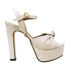 ALEXA 135 - Blanco Regina Romero Zapato Sandalia Plataforma Tacon Alto Para Dama En Piel