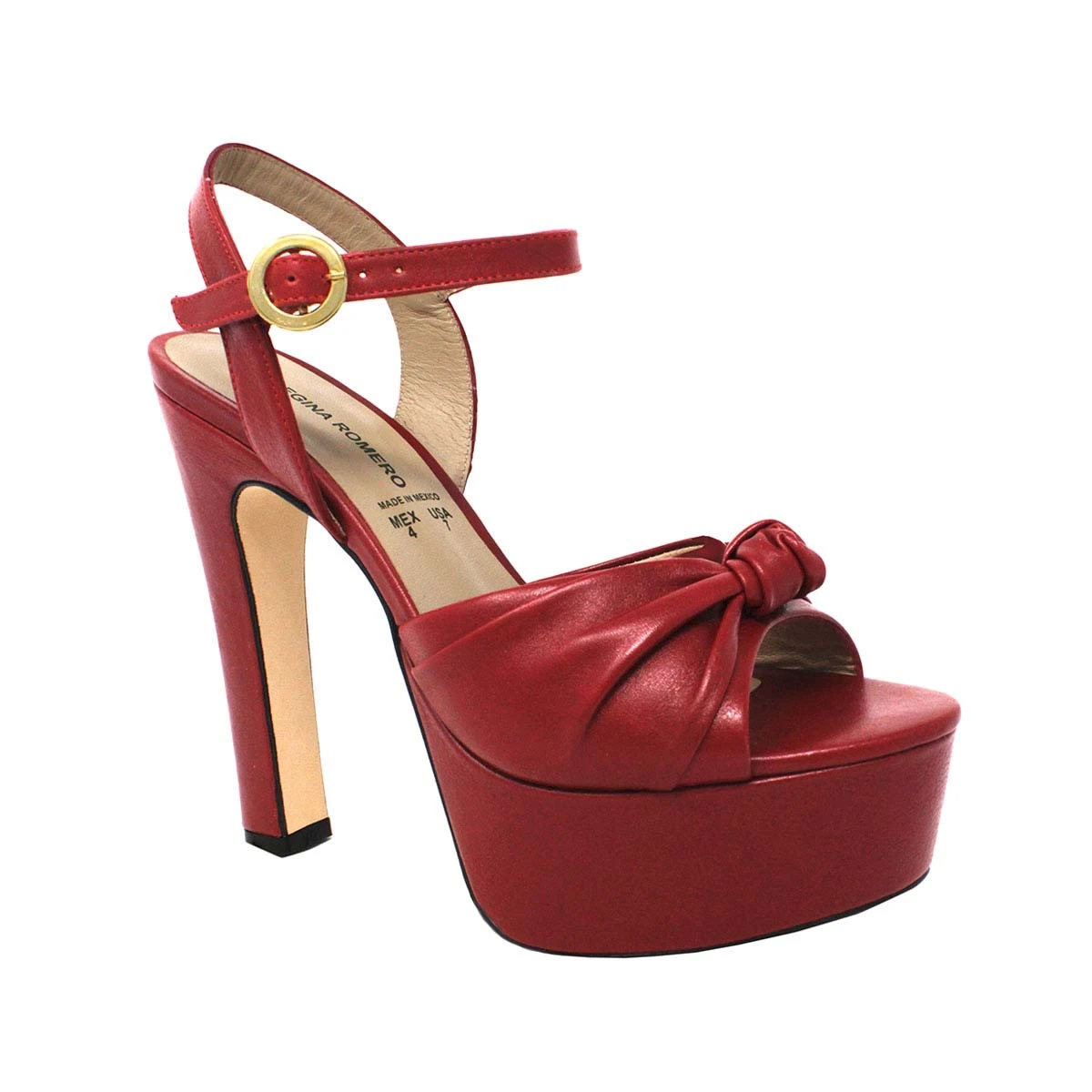 ALEXA 135 - Rojo Regina Romero Zapato Sandalia Plataforma Tacon Alto Para Dama En Piel 3 ALEXA 135 - Rojo Regina Romero Zapato Sandalia Plataforma Tacon Alto Para Dama En Piel - Imagen 3