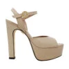 SABRINA 135 - Beige Regina Romero Zapato Sandalia Plataforma Tacon Alto Para Dama En Piel