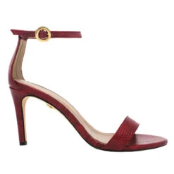 CLAUDINE 85 - Rojo Regina Romero Zapato Sandalia Tacon Alto Para Dama En Piel