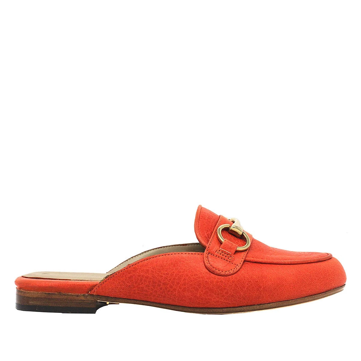 CINDY - Naranja Regina Romero Zapato Flat Mule De Piso Para Dama En Piel 1 CINDY - Naranja Regina Romero Zapato Flat Mule De Piso Para Dama En Piel