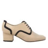 MASHA 40 - Beige Regina Romero Zapato Bostoniano Tacon Bajo Para Dama En Piel
