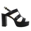 LAUREN 95 - Negro Regina Romero Zapato Sandalia Plataforma Tacon Alto Para Dama En Piel