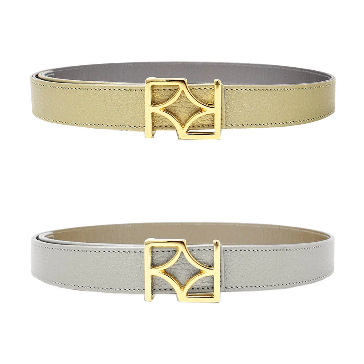 GINA - Oro Claro Y Plata Regina Romero Accesorio Cinturon Para Dama En Piel - Imagen 2