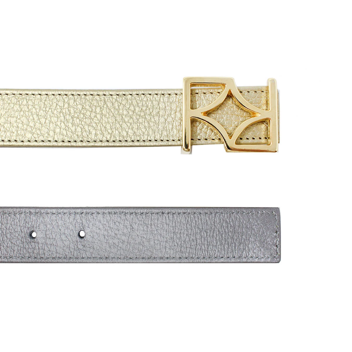 GINA - Oro Claro Y Plata Regina Romero Accesorio Cinturon Para Dama En Piel - Imagen 3