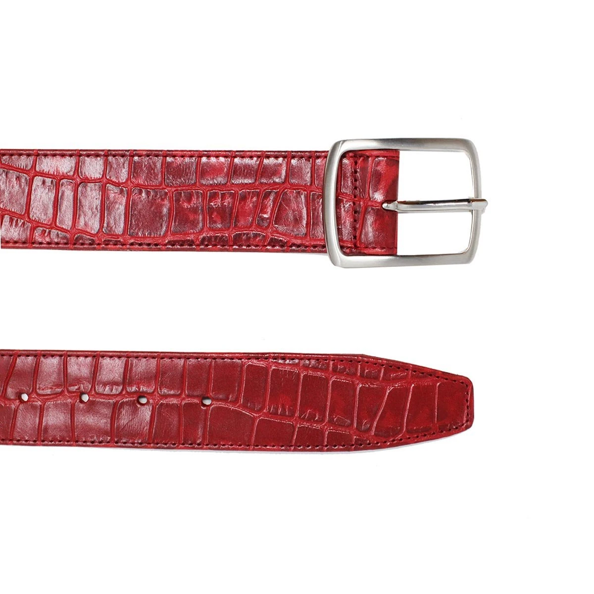 MAR - Rojo Con Plata Regina Romero Accesorio Cinturon Para Dama En Piel - Imagen 3