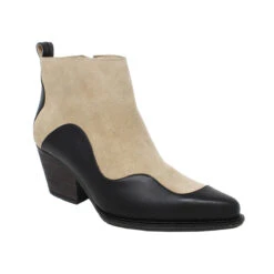 DAISY 60 - Negro Y Chai Regina Romero Zapato Bota Botin Tacon Bajo Para Dama En Piel -Ofertas Pasos Y Bolsos Tienda Regina Romero Bota Botin Daisy 60 Piel Negro Antechai 2 fcd73c5e d299 4a0b 9aa9 1efb7482a867