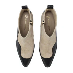 DAISY 60 - Negro Y Chai Regina Romero Zapato Bota Botin Tacon Bajo Para Dama En Piel -Ofertas Pasos Y Bolsos Tienda Regina Romero Bota Botin Daisy 60 Piel Negro Antechai 6 8b14e06c 247d 44f9 9293 61096530906d