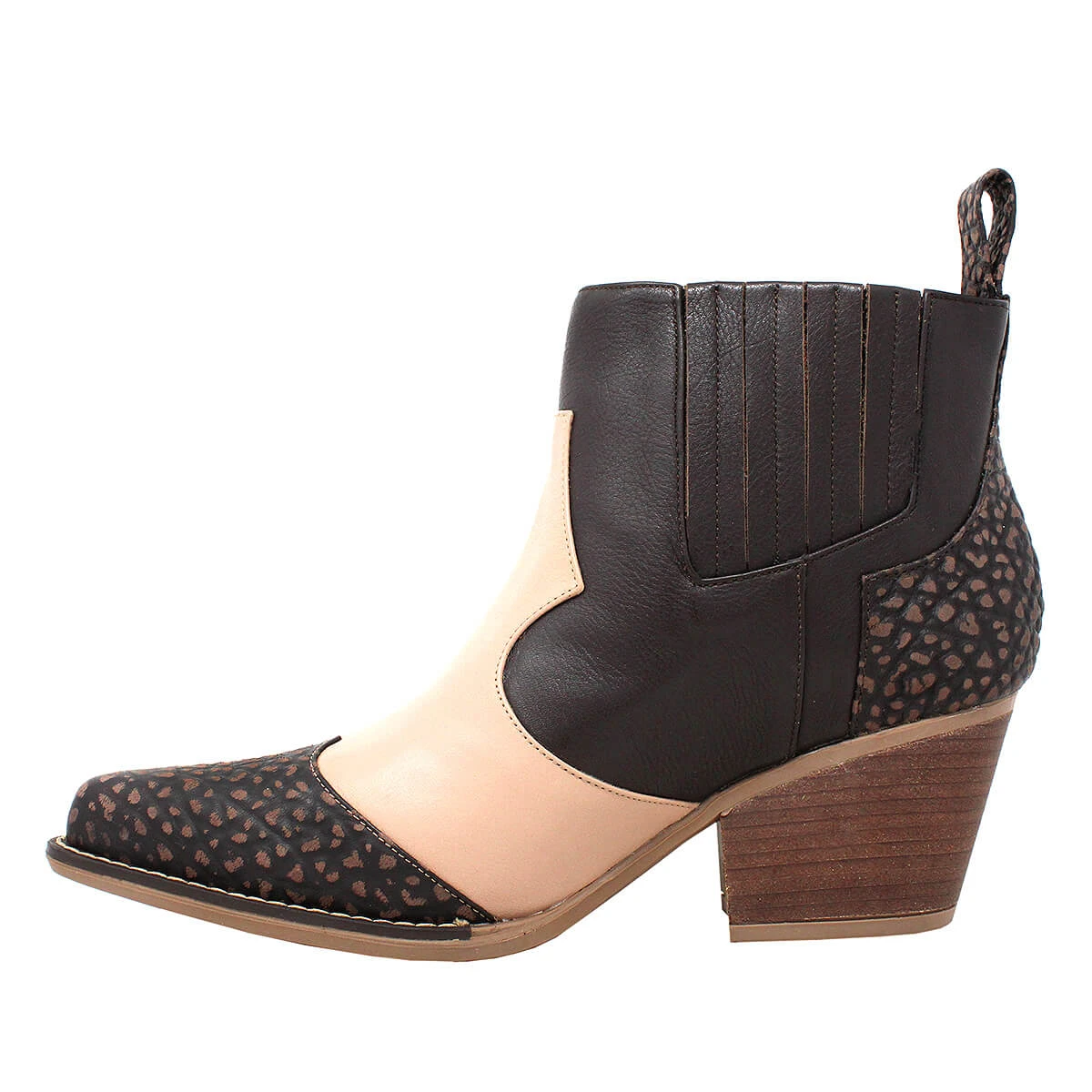 MADDIE 60 Edicion Limitada - Cafe Y Rosa Regina Romero Zapato Bota Botin Tacon Bajo Para Dama En Piel - Imagen 5