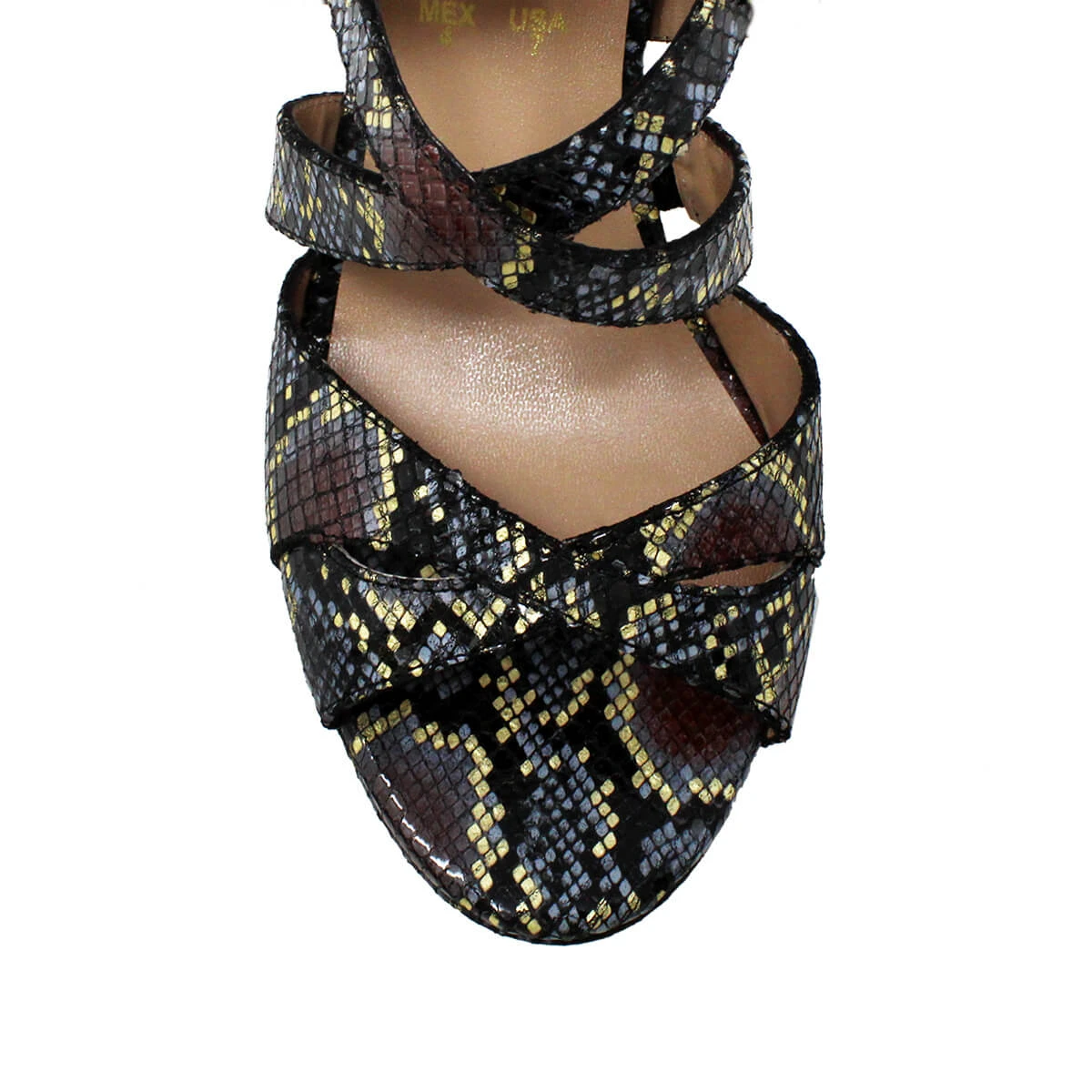 JANIS 125 - Negro Metalico Regina Romero Zapato Sandalia Plataforma Tacon Alto Para Dama En Piel 7 JANIS 125 - Negro Metalico Regina Romero Zapato Sandalia Plataforma Tacon Alto Para Dama En Piel - Imagen 7