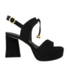 JOANA 95 - Ante Negro Regina Romero Zapato Sandalia Plataforma Tacon Alto Para Dama En Piel