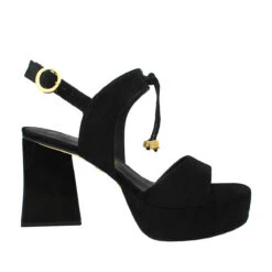 JOANA 95 - Ante Negro Regina Romero Zapato Sandalia Plataforma Tacon Alto Para Dama En Piel