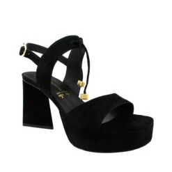 JOANA 95 - Ante Negro Regina Romero Zapato Sandalia Plataforma Tacon Alto Para Dama En Piel -Ofertas Pasos Y Bolsos Tienda Regina Romero Sandalia Plataforma Joana 95 Ante Negro 2 d8fbeee2 71cf 433c 9696 21d53264192a