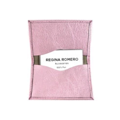 TARJETERO - Rosa Metálico Regina Romero Accesorio Tarjetero Para Dama En Piel -Ofertas Pasos Y Bolsos Tienda Regina Romero Tarjetero rosa piel 4
