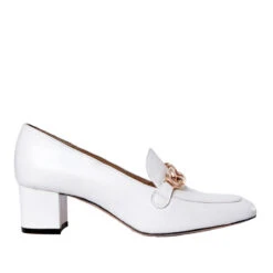 KALI 40 - Blanco Regina Romero Zapato Zapatilla Tacon Bajo Para Dama En Piel