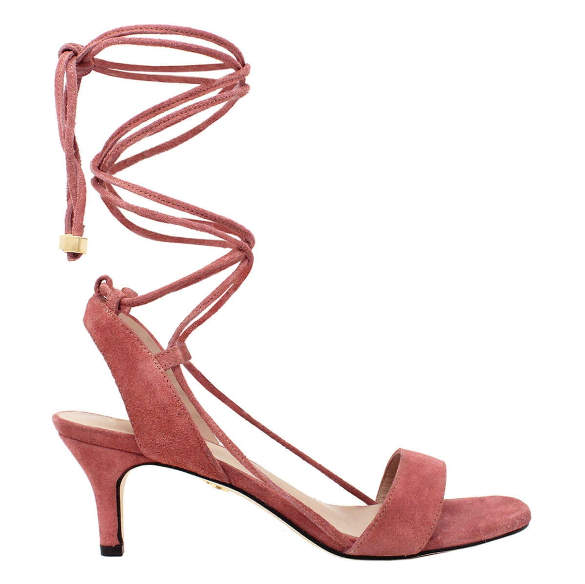 MAI 60 - Gamuza Coral Regina Romero Zapato Sandalia Zapatilla Tacon Bajo Para Dama En Piel