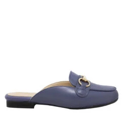 CINDY - Azul Royal Regina Romero Zapato Flat Mule De Piso Para Dama En Piel