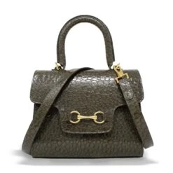 SELINA - Khaki Regina Romero Accesorio Bolso Para Dama En Piel -Ofertas Pasos Y Bolsos Tienda Regina Romero accesorio bolso Selina croco khaki piel 5