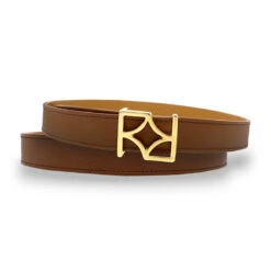 GINA - Camel Y Tan Regina Romero Accesorio Cinturon Para Dama En Piel