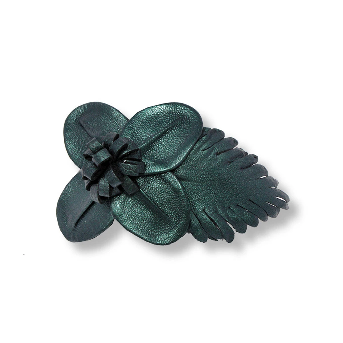 OPHELIA CON HOJA - Verde Ahumado Regina Romero Accesorio Aplicación Para Dama En Piel 1 OPHELIA CON HOJA - Verde Ahumado Regina Romero Accesorio Aplicación Para Dama En Piel