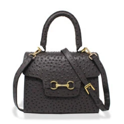 SELINA - Gris Obscuro Regina Romero Accesorio Bolso Para Dama En Piel -Ofertas Pasos Y Bolsos Tienda Regina Romero bolso Selina avestruzgris piel 5