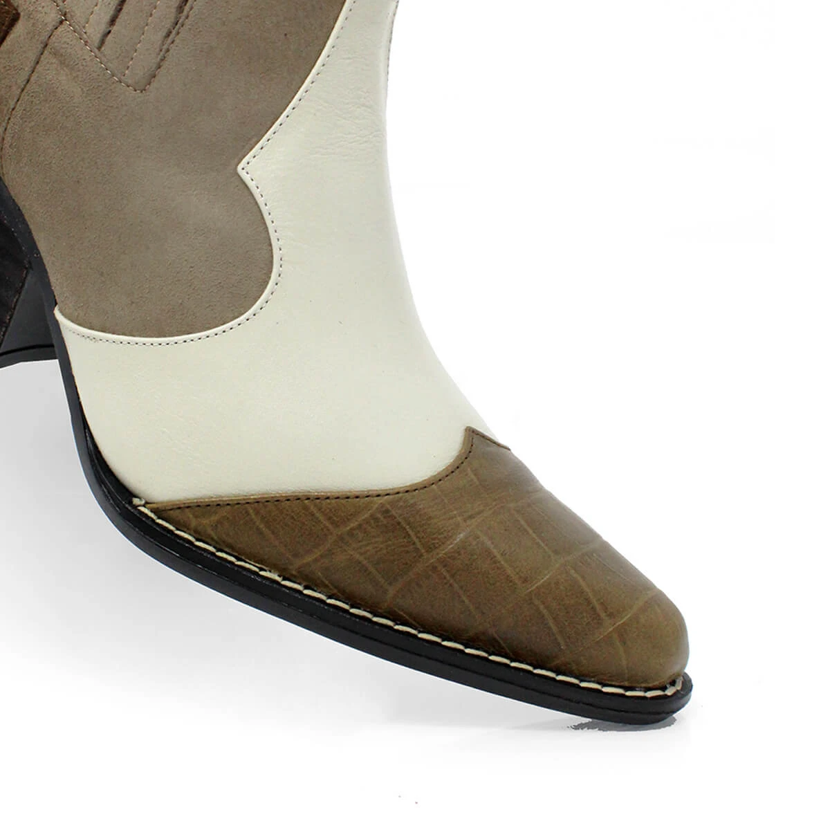 MADDIE 60 Edicion Limitada - Olivo Y Topo Romero Zapato Bota Botin Tacon Bajo Para Dama En Piel 6 MADDIE 60 Edicion Limitada - Olivo Y Topo Romero Zapato Bota Botin Tacon Bajo Para Dama En Piel - Imagen 6