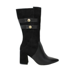 RHONDA 75 - Negro Regina Romero Zapato Bota Tacon Alto Para Dama En Piel