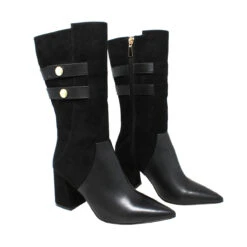 RHONDA 75 - Negro Regina Romero Zapato Bota Tacon Alto Para Dama En Piel -Ofertas Pasos Y Bolsos Tienda Regina Romero bota larga Rhonda 75 piel ante negro 6