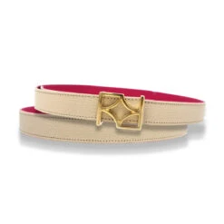 GINA - Rosa Y Crema Regina Romero Accesorio Cinturon Para Dama En Piel