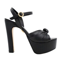 ALEXA 135 - Negro Regina Romero Zapato Sandalia Plataforma Tacon Alto Para Dama En Piel