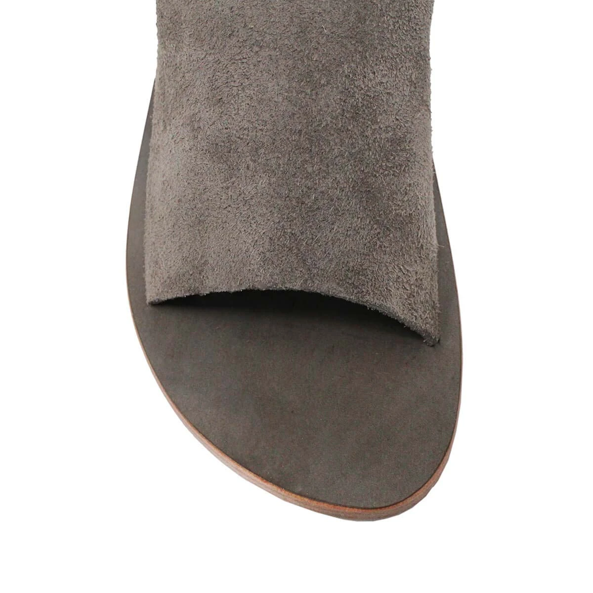 MACARENA - Gamuza Concreto Regina Romero Resort Zapato Sandalia De Piso Para Dama En Piel - Imagen 7