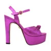 ALEXA 135 - Fucsia Regina Romero Zapato Sandalia Plataforma Tacon Alto Para Dama En Piel