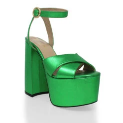AURA 150 - Verde Metalico Regina Romero Zapato Sandalia Plataforma Tacon Alto Para Dama En Piel 12 AURA 150 - Verde Metalico Regina Romero Zapato Sandalia Plataforma Tacon Alto Para Dama En Piel -Ofertas Pasos Y Bolsos Tienda Regina Romero sandalia plataforma Aura verde piel 3