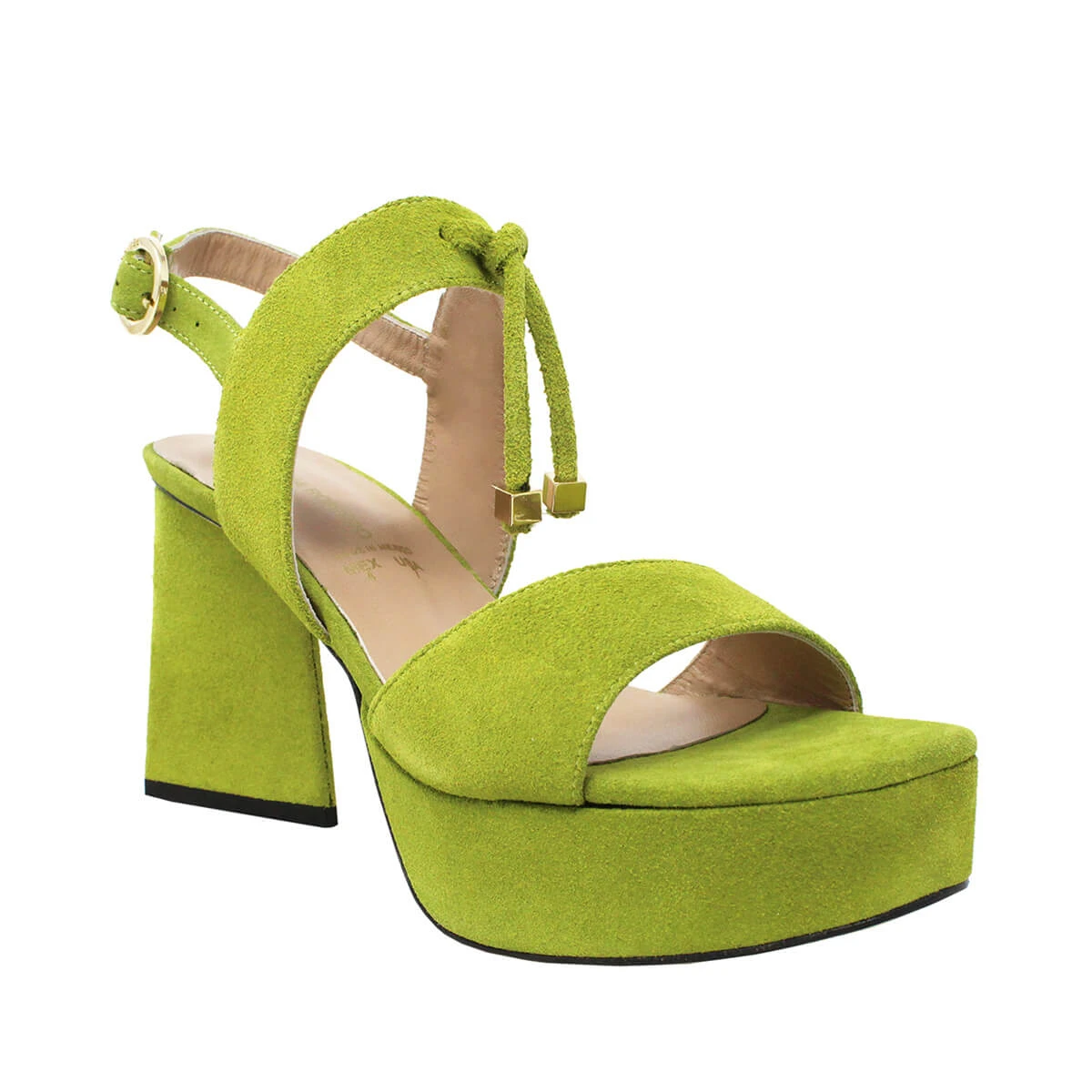 JOANA 95 - Gamuza Verde Limon Regina Romero Zapato Sandalia Plataforma Tacon Alto Para Dama En Piel 4 JOANA 95 - Gamuza Verde Limon Regina Romero Zapato Sandalia Plataforma Tacon Alto Para Dama En Piel - Imagen 4