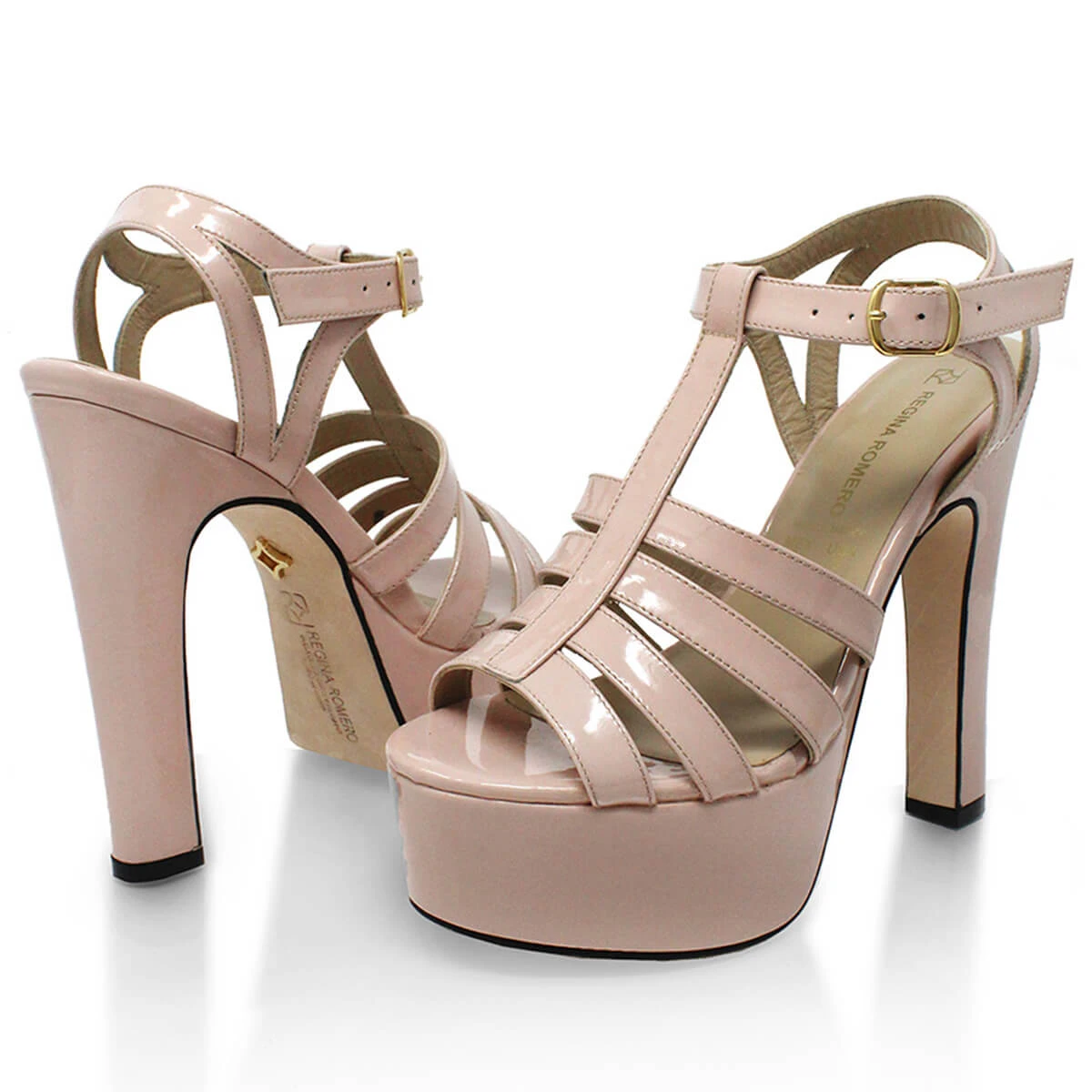 ROMI 135 - Charol Algodon Regina Romero Zapato Sandalia Plataforma Tacon Alto Para Dama En Piel 6 ROMI 135 - Charol Algodon Regina Romero Zapato Sandalia Plataforma Tacon Alto Para Dama En Piel - Imagen 6