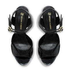SUNNY 135 - Charol Negro Regina Romero Zapato Plataforma Tacon Alto Para Dama En Piel -Ofertas Pasos Y Bolsos Tienda Regina Romero sandaliaplataforma Sunny 135 negropiel 3