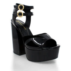 SUNNY 135 - Charol Negro Regina Romero Zapato Plataforma Tacon Alto Para Dama En Piel -Ofertas Pasos Y Bolsos Tienda Regina Romero sandaliaplataforma Sunny 135 negropiel 4