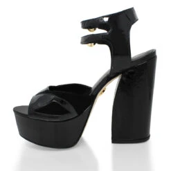 SUNNY 135 - Charol Negro Regina Romero Zapato Plataforma Tacon Alto Para Dama En Piel -Ofertas Pasos Y Bolsos Tienda Regina Romero sandaliaplataforma Sunny 135 negropiel 5