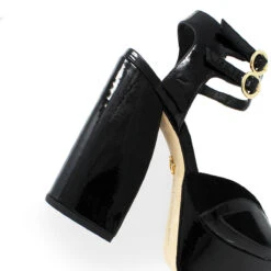 SUNNY 135 - Charol Negro Regina Romero Zapato Plataforma Tacon Alto Para Dama En Piel -Ofertas Pasos Y Bolsos Tienda Regina Romero sandaliaplataforma Sunny 135 negropiel 6