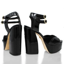 SUNNY 135 - Charol Negro Regina Romero Zapato Plataforma Tacon Alto Para Dama En Piel -Ofertas Pasos Y Bolsos Tienda Regina Romero sandaliaplataforma Sunny 135 negropiel 8