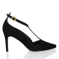 TERE 75 - Ante Negro Regina Romero Zapato Zapatilla Tacon Alto Para Dama En Piel