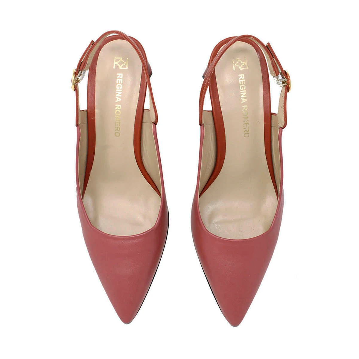 LARA 50 - Mix Rose Regina Romero Zapato Zapatilla Tacon Bajo Para Dama En Piel - Imagen 3