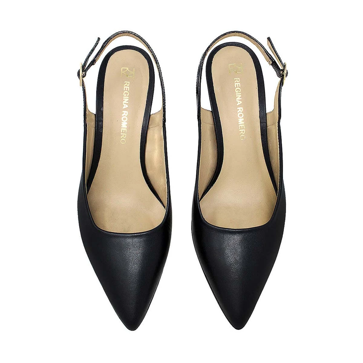 LARA 50 - Negro Regina Romero Zapato Zapatilla Tacon Bajo Para Dama En Piel 3 LARA 50 - Negro Regina Romero Zapato Zapatilla Tacon Bajo Para Dama En Piel - Imagen 3