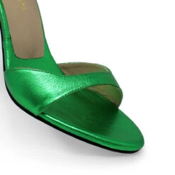 LORENA 85 - Verde Metalico Regina Romero Zapato Sandalia Zapatilla Tacon Alto Para Dama En Piel -Ofertas Pasos Y Bolsos Tienda Regina Romero zapatilla sandalia Lorena verde piel 6