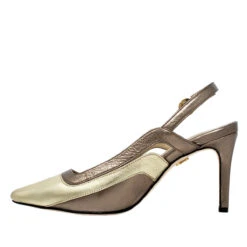 MILAN 75 - Seda Y Oro Regina Romero Zapato Zapatilla Tacon Alto Para Dama En Piel -Ofertas Pasos Y Bolsos Tienda Regina Romero zapatilla sandalia MIlan seda piel 4